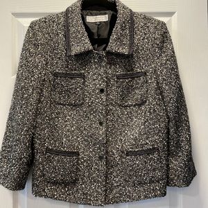 TAHARI metallic weave tweed blazer jacket - Size 10